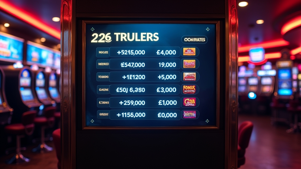 Bonus update board with a promo code field in a dark casino setting